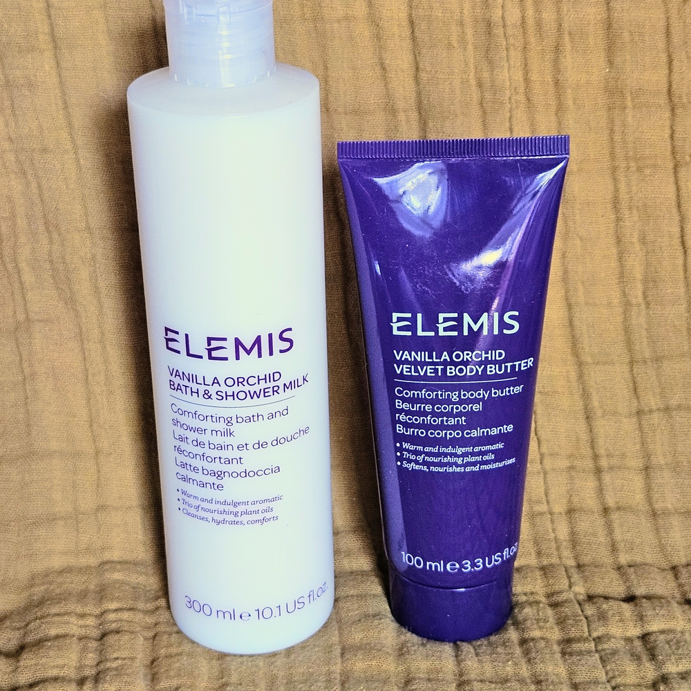 Elemis Vanilla Orchid Bath Milk & Velvet Body Butter Set - White & Purple
